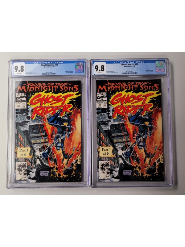 GHOST RIDER #V2 #28 CGC 9.8 (2 COPIES) - 1ST MIDNIGHT SONS - BOTH NEW CASES