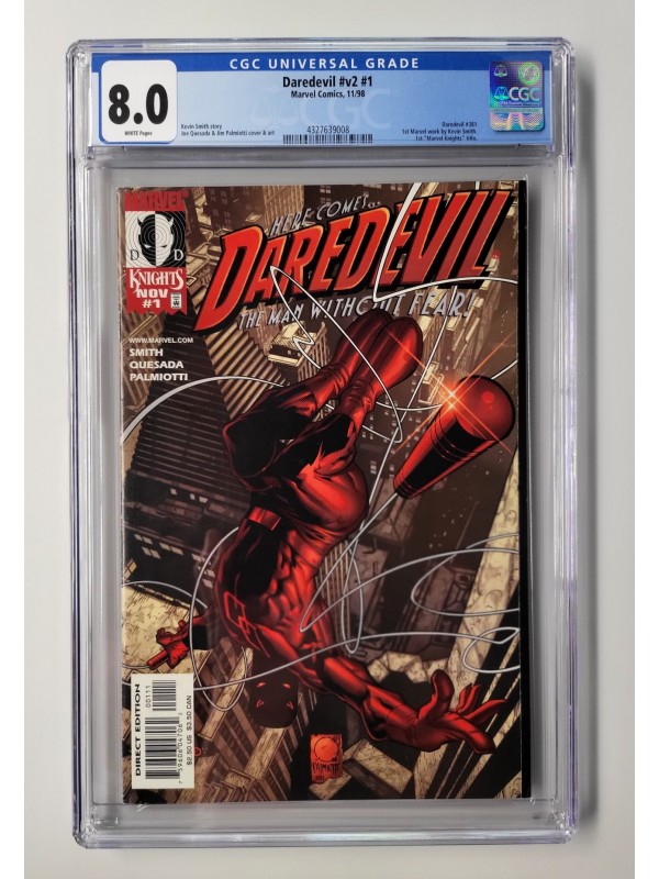 Daredevil V2 #1 CGC 8.0 New Slab - Marvel Knights, Kevin Smith Joe Quesada - New Slab